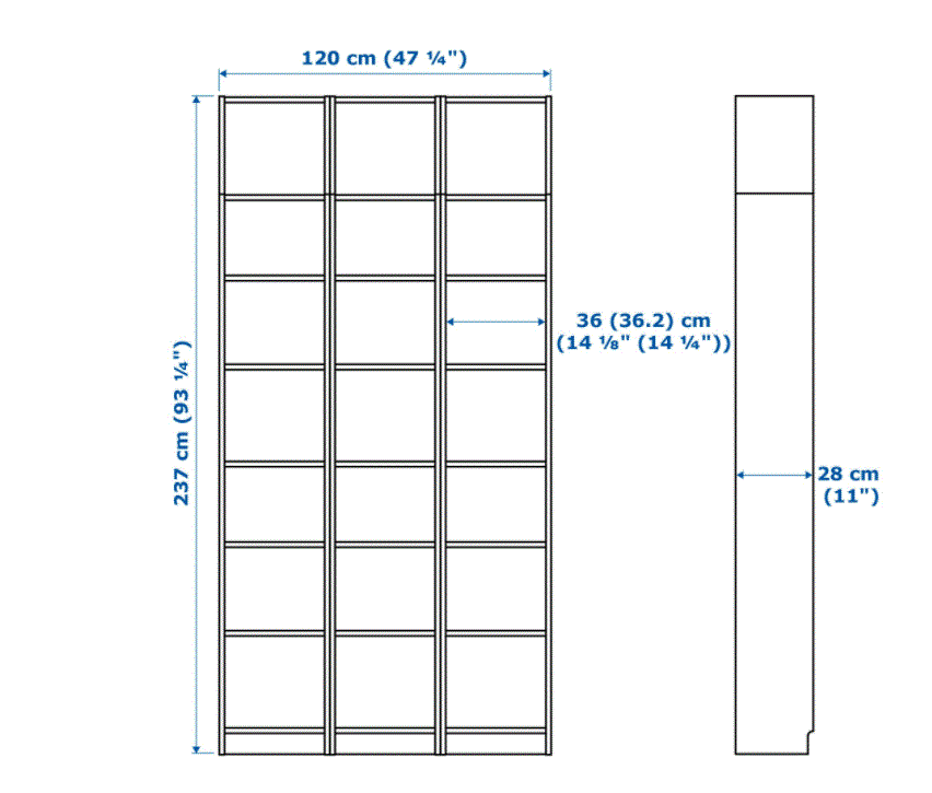 Billy deals shelf dimensions